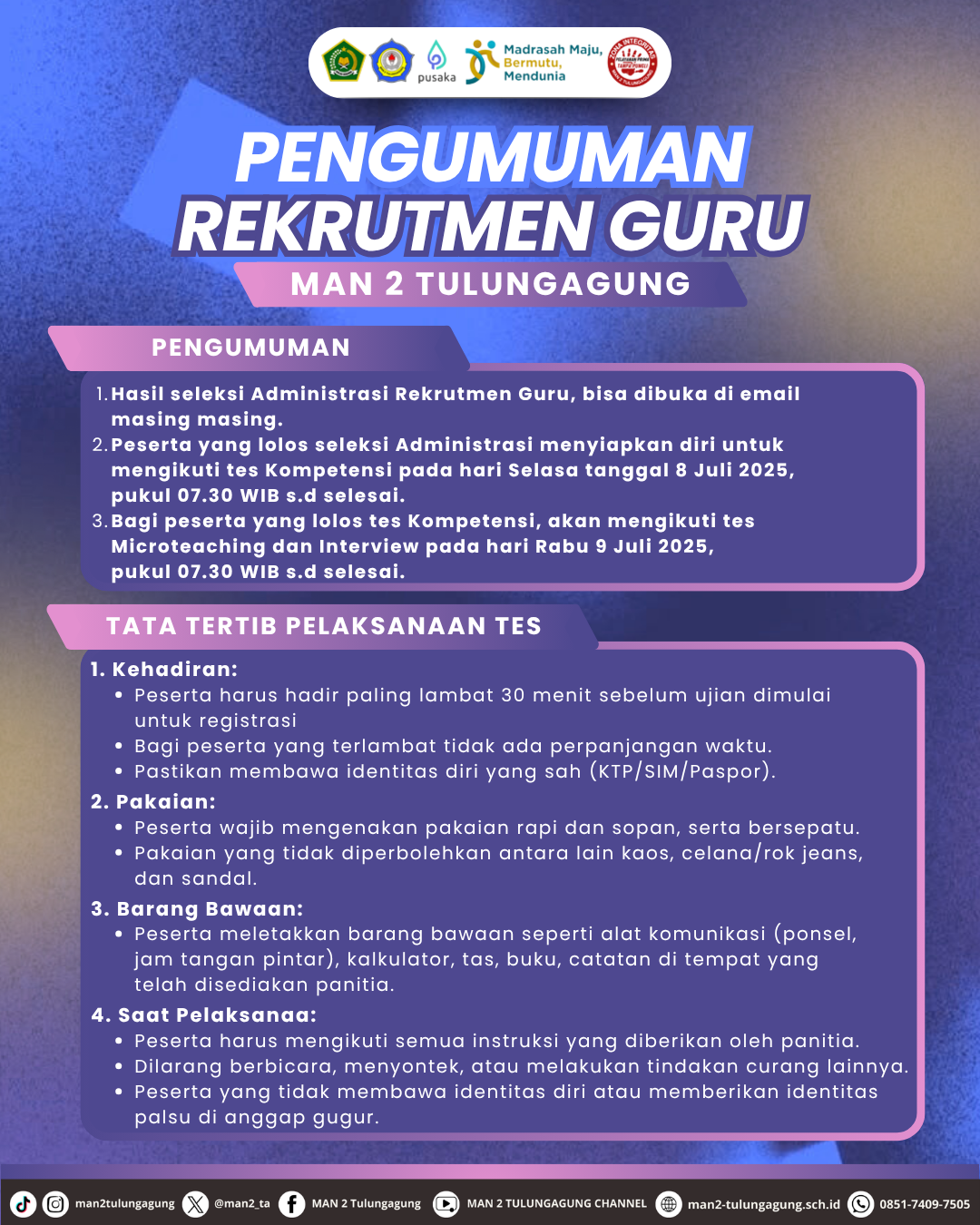 Pengumuman Rekrutmen Guru